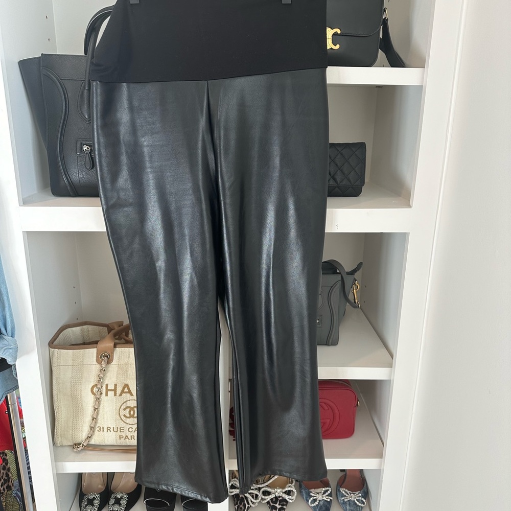 Hatch leather crop pant